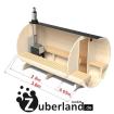 3 6m Fichten Sauna 2m Durchmesser mit Terrasse und 6kW Elektroofen Sauna-Fass