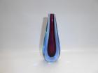 Murano Glas-Vase 60-er Jahre Sommerso Flavio Poli Ära blau rot