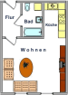 Ludwigsburg - gemütliche 1-Zimmerwohnung im Stadtzentrum