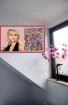 Miley Cyrus Kunstwerk. Wandbild Eine schöne Miley Cyrus Wanddeko. Souvenir