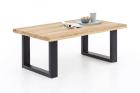 Couchtisch Greta Metallgestell Schwarz Eiche massiv geölt C-2582