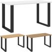 Tisch INDUSTRIAL mit Metallbeinen Esstisch Wohnzimmertisch 3 Farben 138x67cm