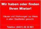Borgfeld - 2 ZKB zur Miete gesucht von Online-Redakteur