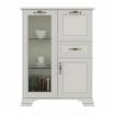 Zweitürige Kommode/ Glasvitrine TIFFANY 94 cm mit Schublade und LED Beleuchtung