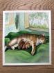 Original Bild Katze mit Jungen im Zimmer handgemalt