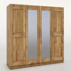 Kleiderschrank 4trg. Spiegel Tobi 4S Wildeiche teilmassiv