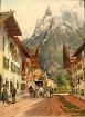 Georg Hemmrich Ankunft der Postkutsche in Mittenwald 1910 sammel rar selten TOP